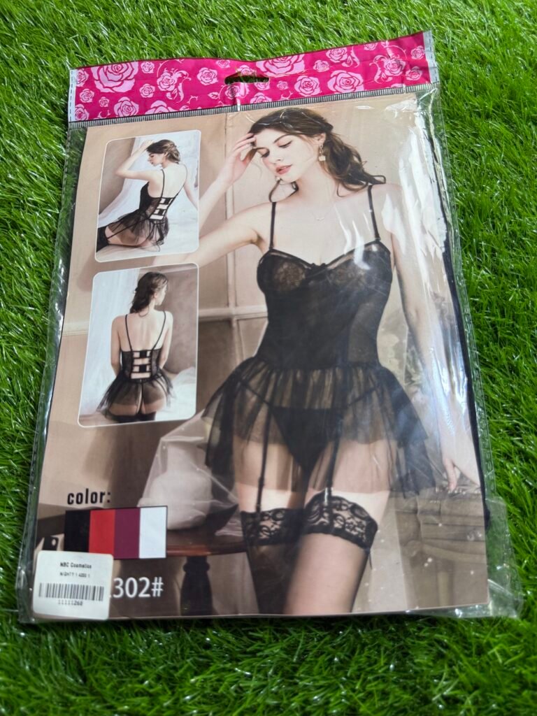 3-Piece Lace & Mesh Babydoll Set (Model No. 1302#),