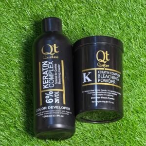 QT QUETEE KERATIN COMPLEX BLEACH POWDER + DEVELOPER