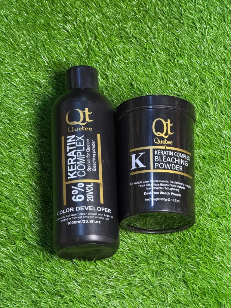 QT QUETEE KERATIN COMPLEX BLEACH POWDER + DEVELOPER