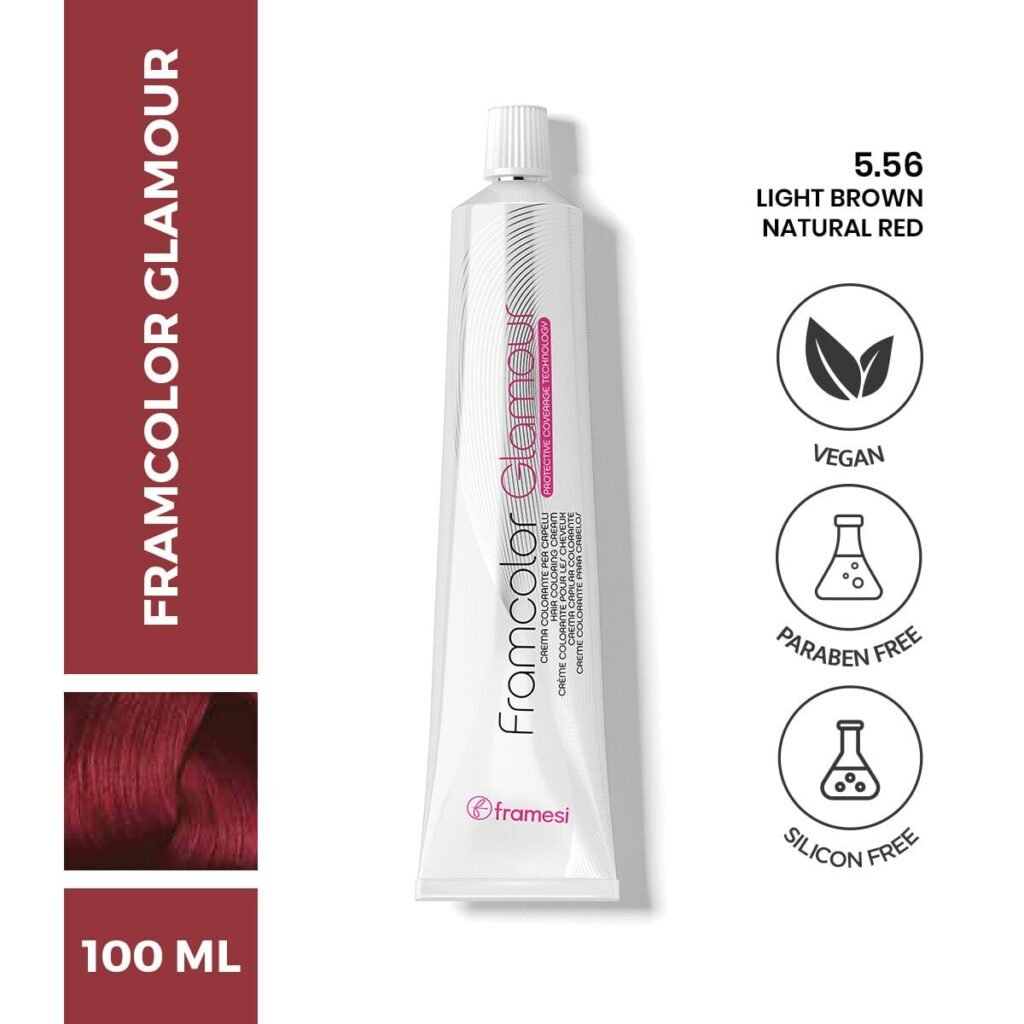 FRAMESI GLAMOUR 5.56 LIGHT BROWN NATURAL RED HAIR COLOR