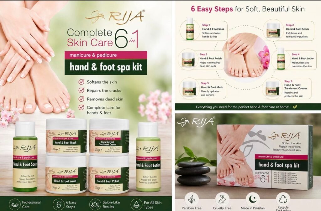 RIJA Complete Skin Care 6-in-1 Hand & Foot Spa Kit. MANI PEDI KIT