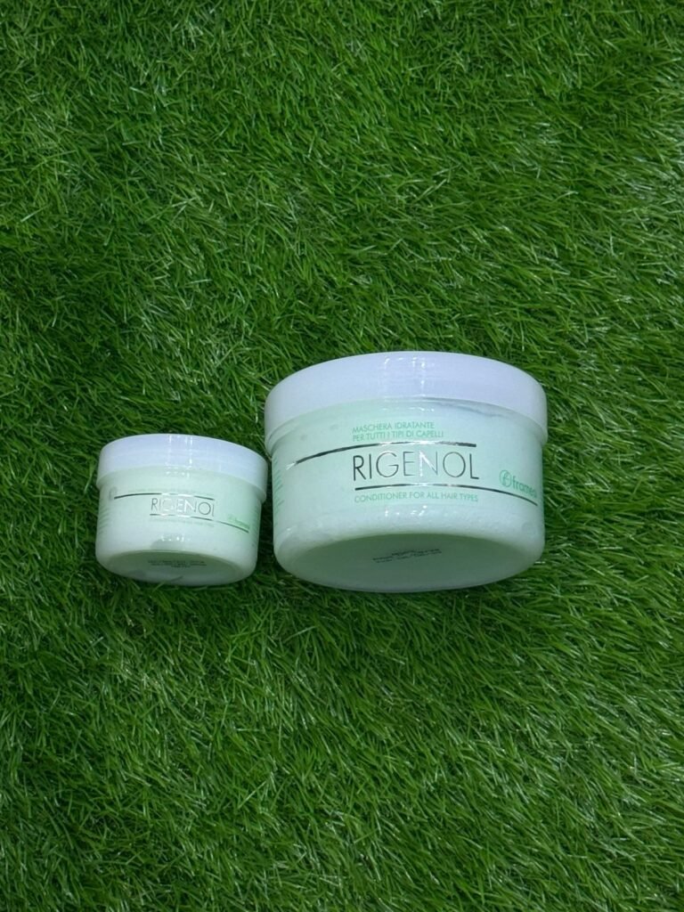 Framesi Rigenol, a professional-grade moisturizing and nourishing hair conditioner.