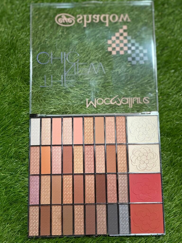 Mocallure nude eyeshadow + highlighter + blush on