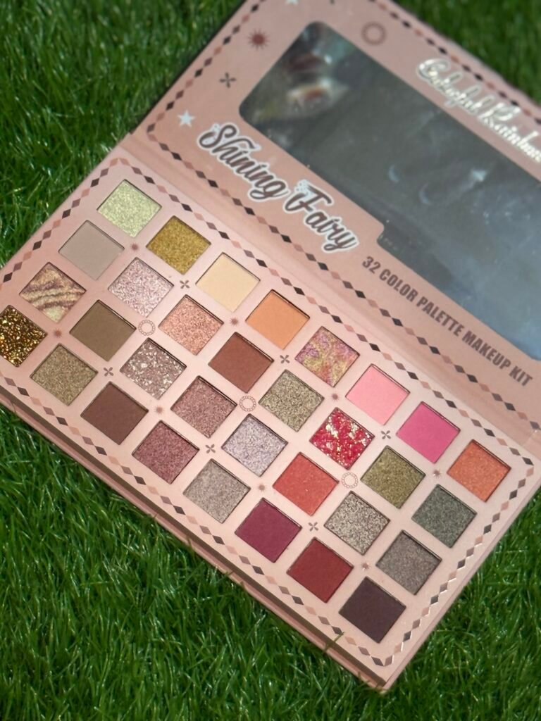 Colourful rainbow nude eyeshadow palette