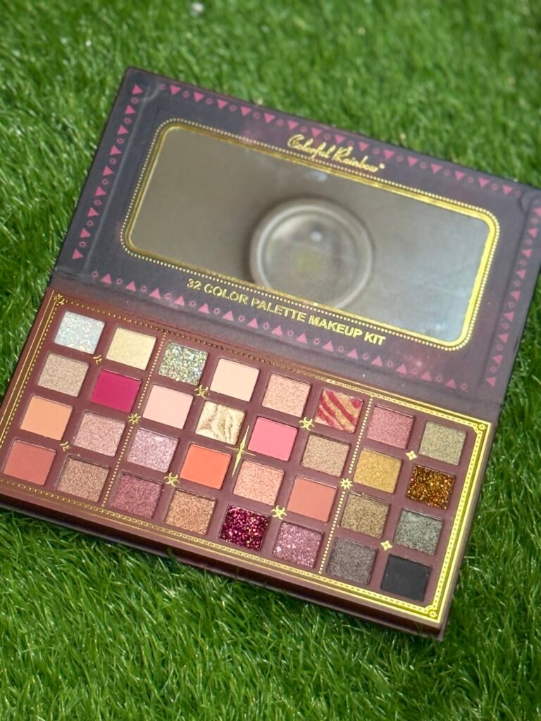Colourful rainbow nude eyeshadow palette
