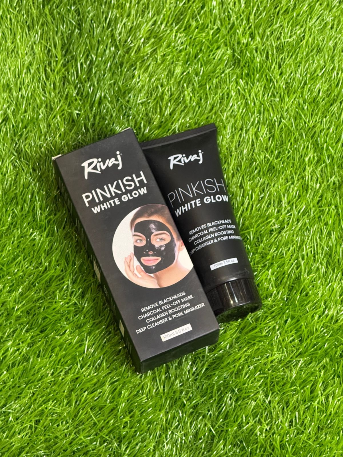 Rivaj Pinkish White Glow Charcoal Peel-Off Mask (100ml). - Image 3
