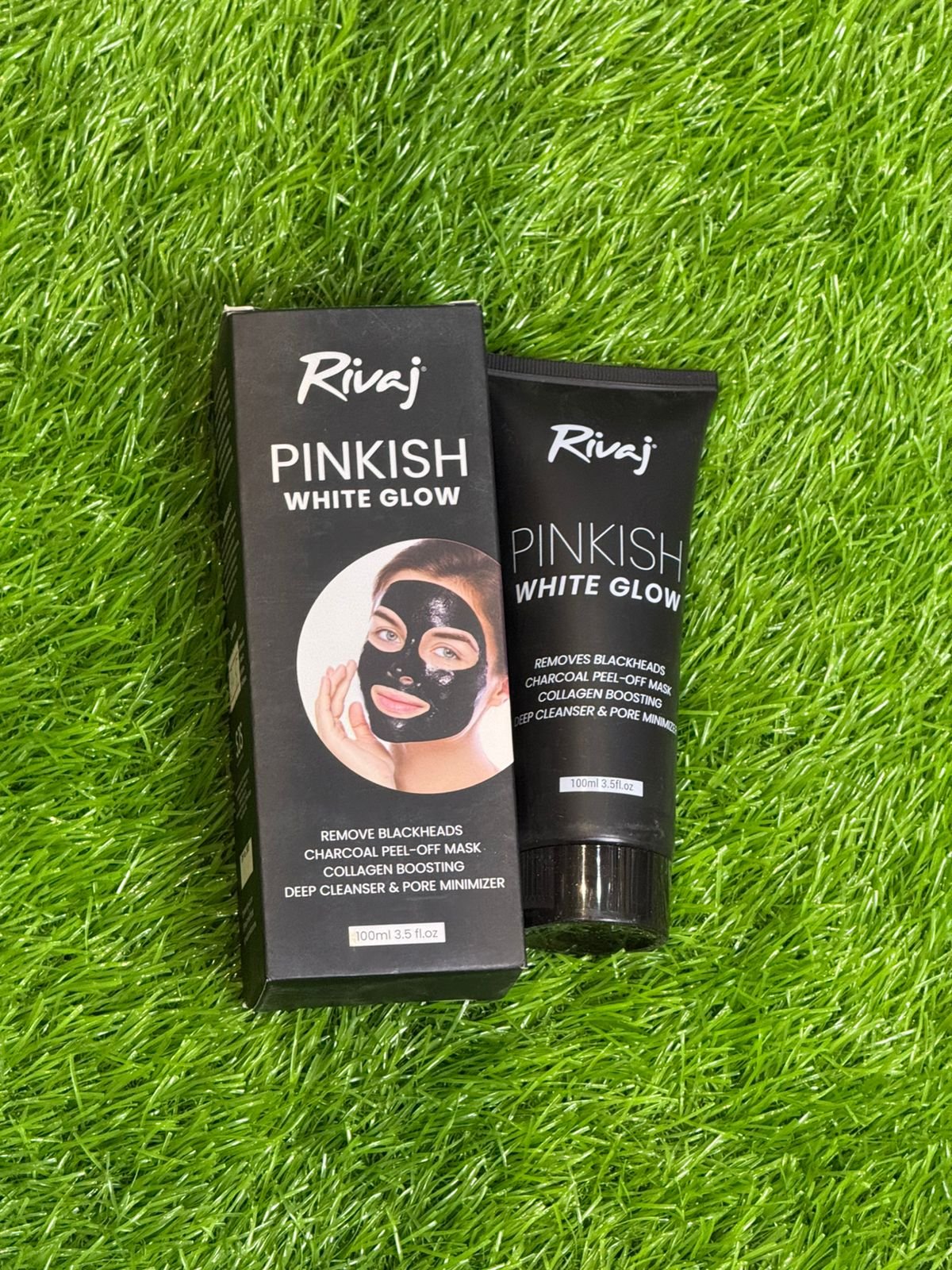Rivaj Pinkish White Glow Charcoal Peel-Off Mask (100ml).