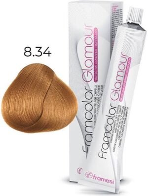 FRAMESI GLAMOUR 8.34 LIGHT GOLDEN COPPERY BLONDE HAIRCOLOR
