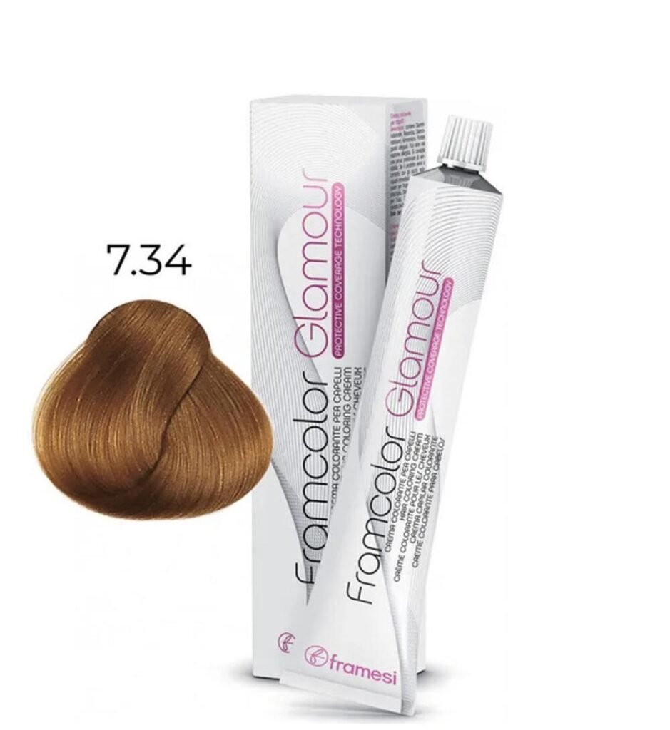 FRAMESI GLAMOUR 7.34 MEDIUM GOLDEN COPPERY BLONDE HAIRCOLOR