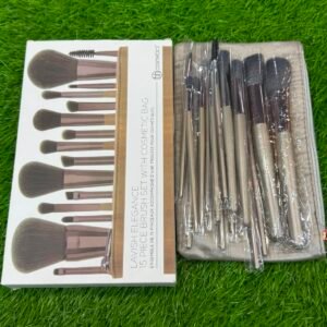 BH Cosmetics Lavish Elegance 15-Piece MAKEUP Brush Set with Cosmetic Bag.
