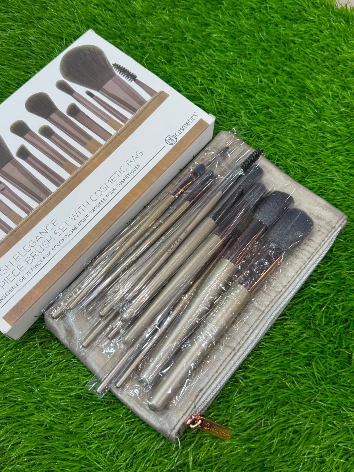 BH Cosmetics Lavish Elegance 15-Piece MAKEUP Brush Set with Cosmetic Bag. - Image 2