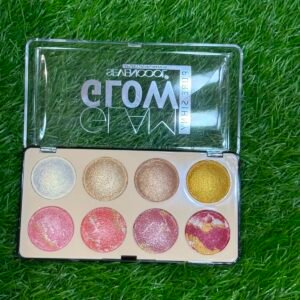 Seven Cool Glam Glow Pure Shiny Blusher + Highlighter 8-color palette