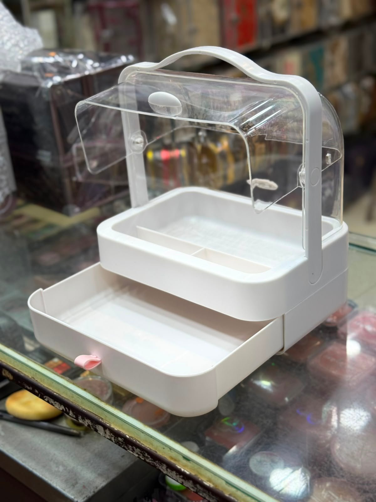 cosmetics makeup + jewellery organiser white color - Image 4