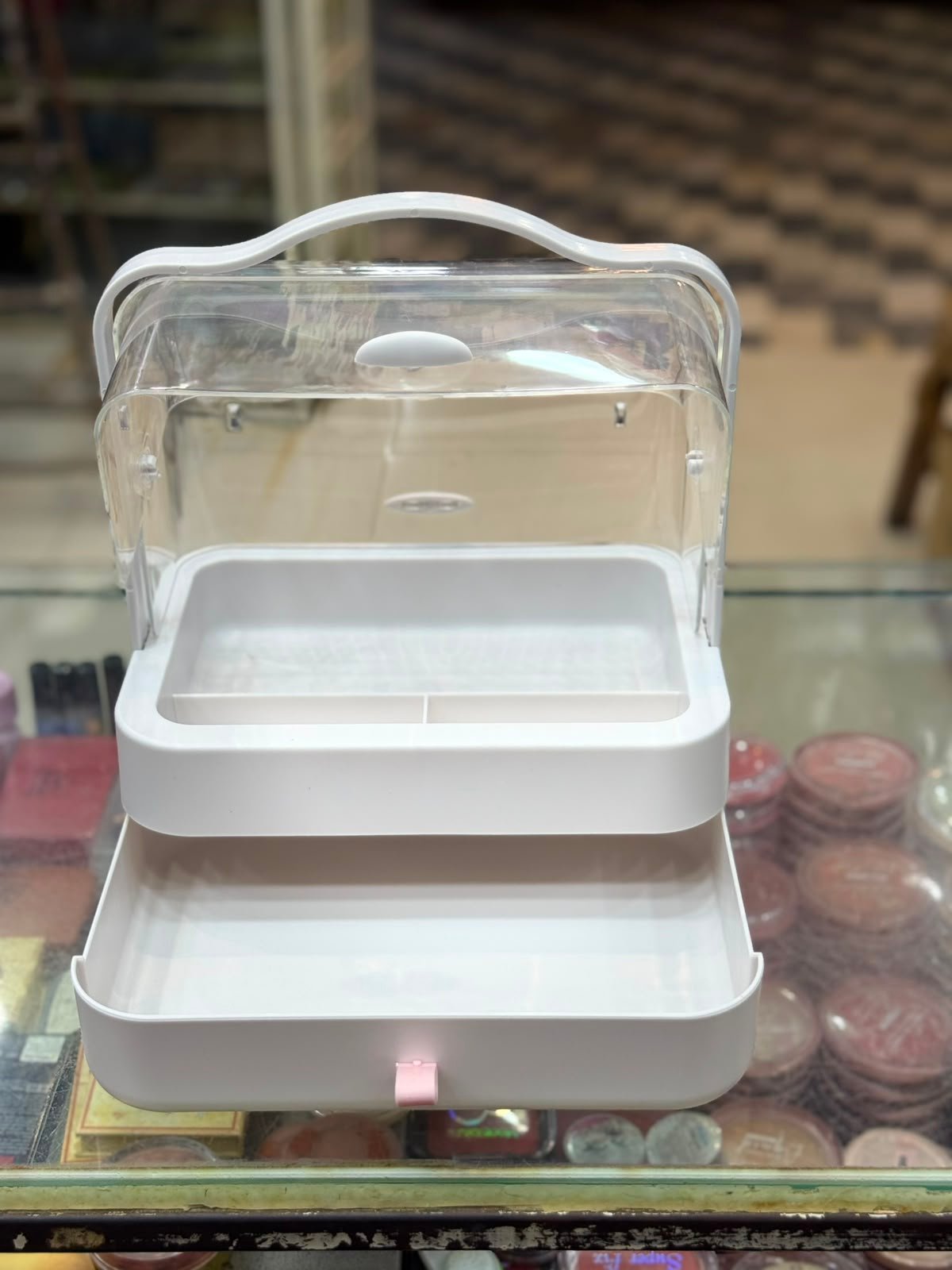 cosmetics makeup + jewellery organiser white color - Image 3