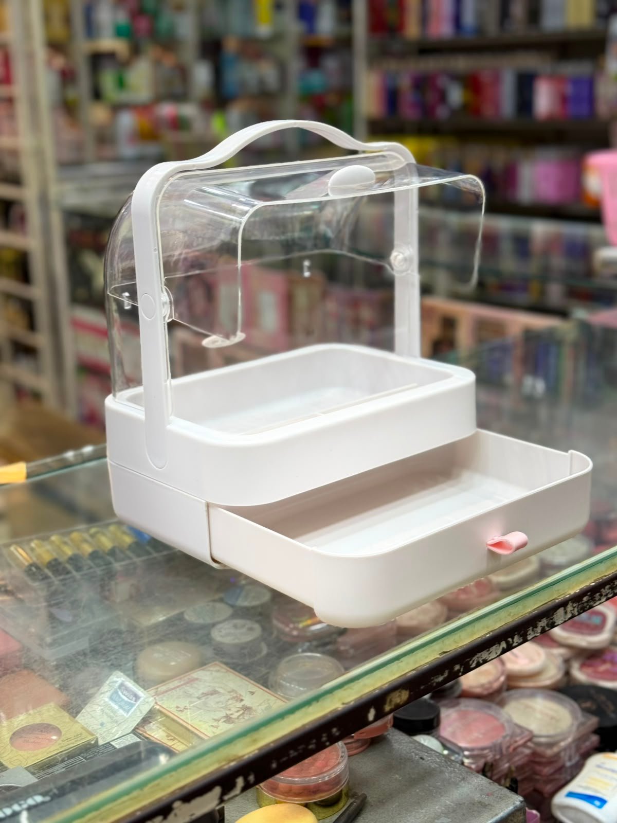 cosmetics makeup + jewellery organiser white color - Image 5