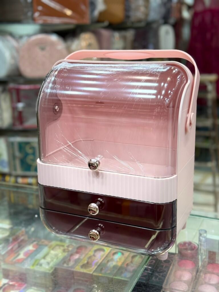TEDDY look makeup + jewellery organiser pink color