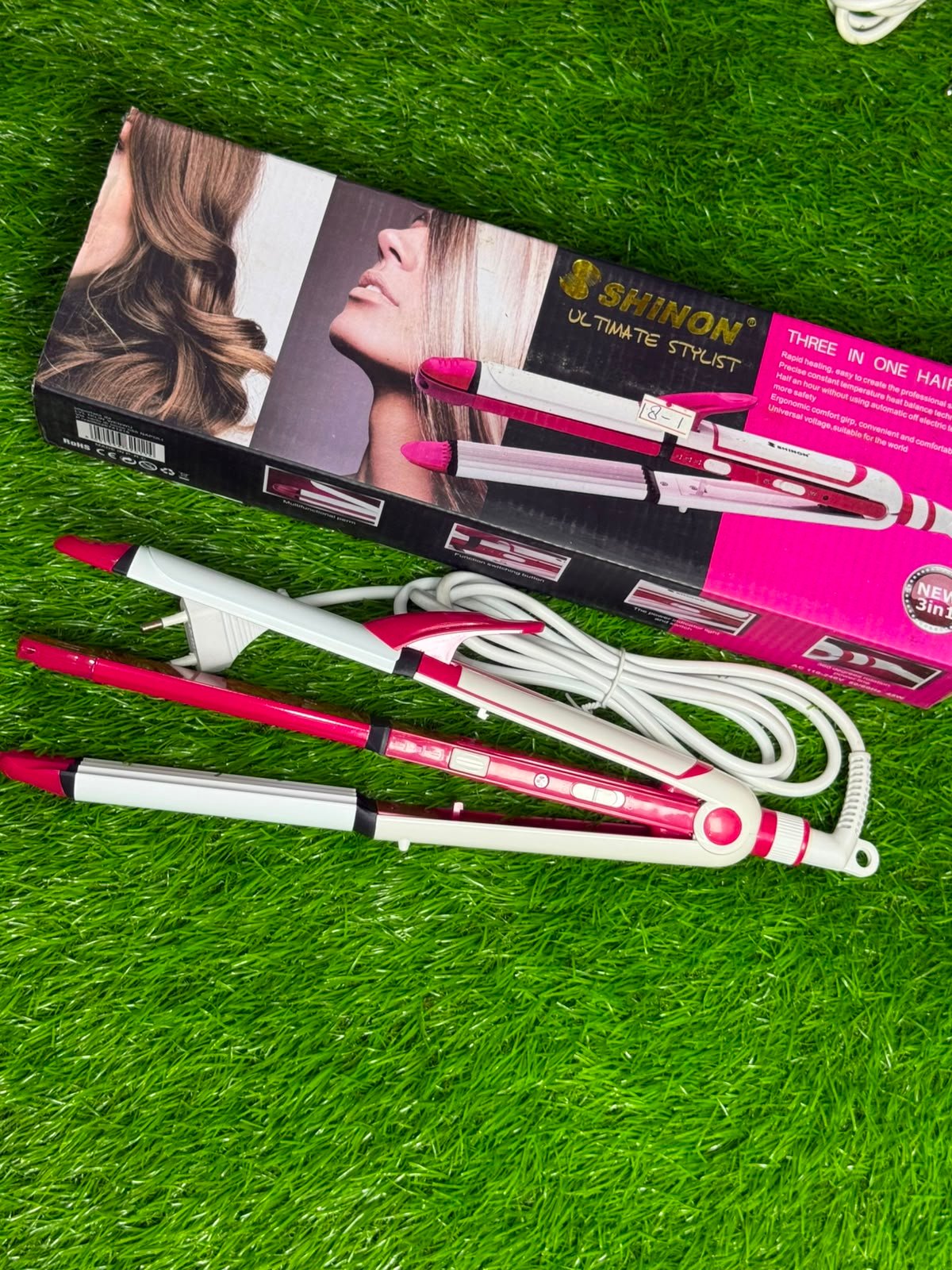 Shinon 3-in-1 hair styling tool (hair straightener, curler + roller , and crimper combo) - Image 4