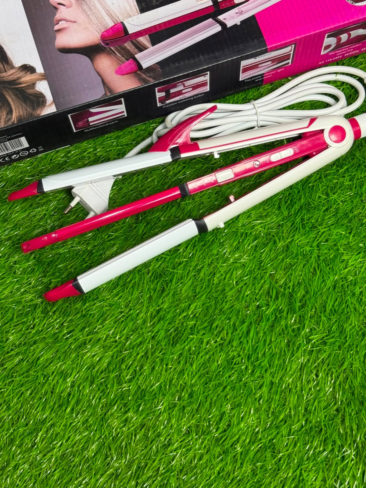 Shinon 3-in-1 hair styling tool (hair straightener, curler + roller , and crimper combo) - Image 2