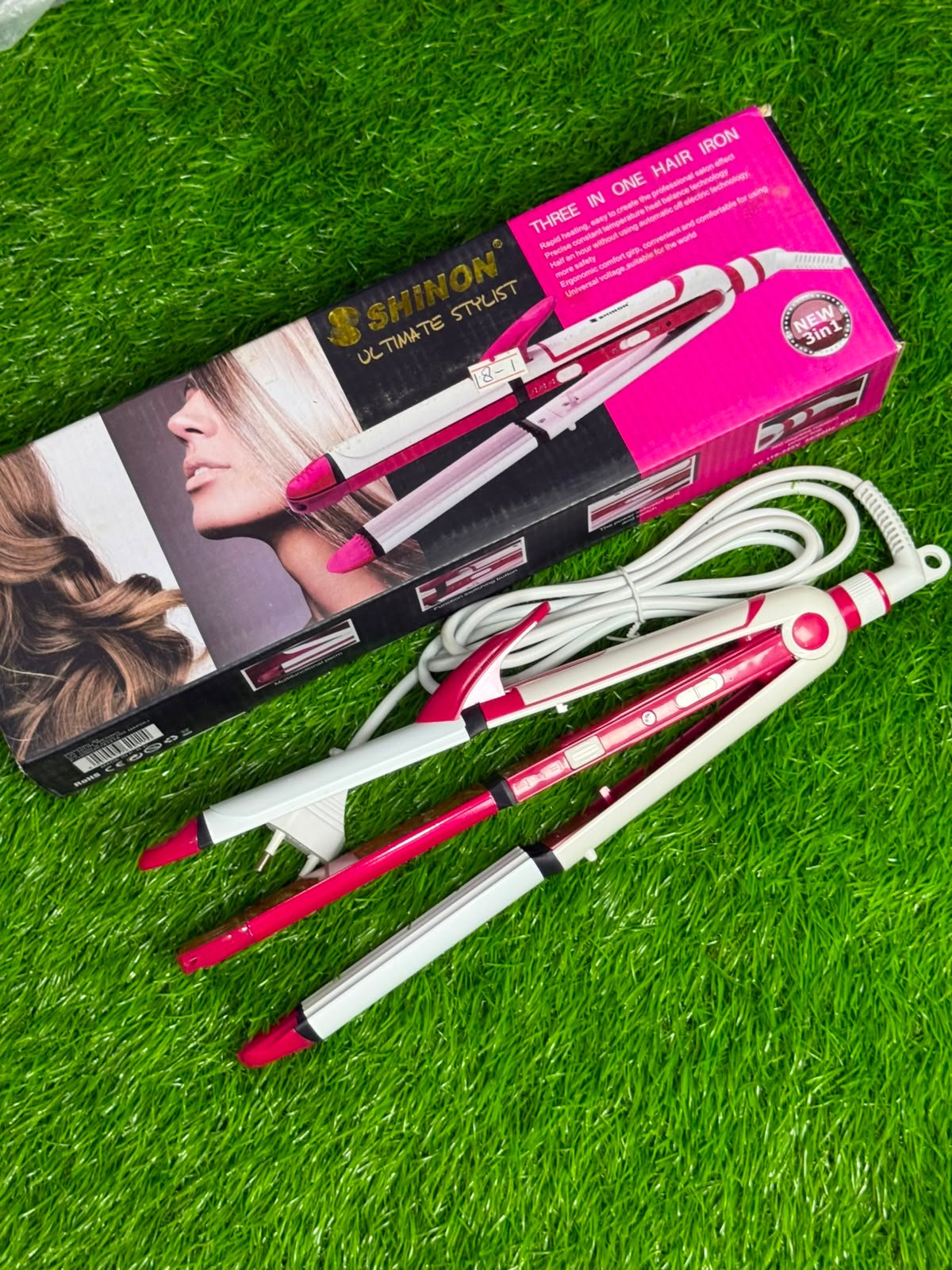 Shinon 3-in-1 hair styling tool (hair straightener, curler + roller , and crimper combo) - Image 7