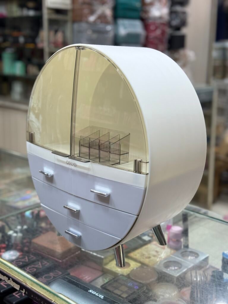 Egg shape Makeup organiser / makeup box white color