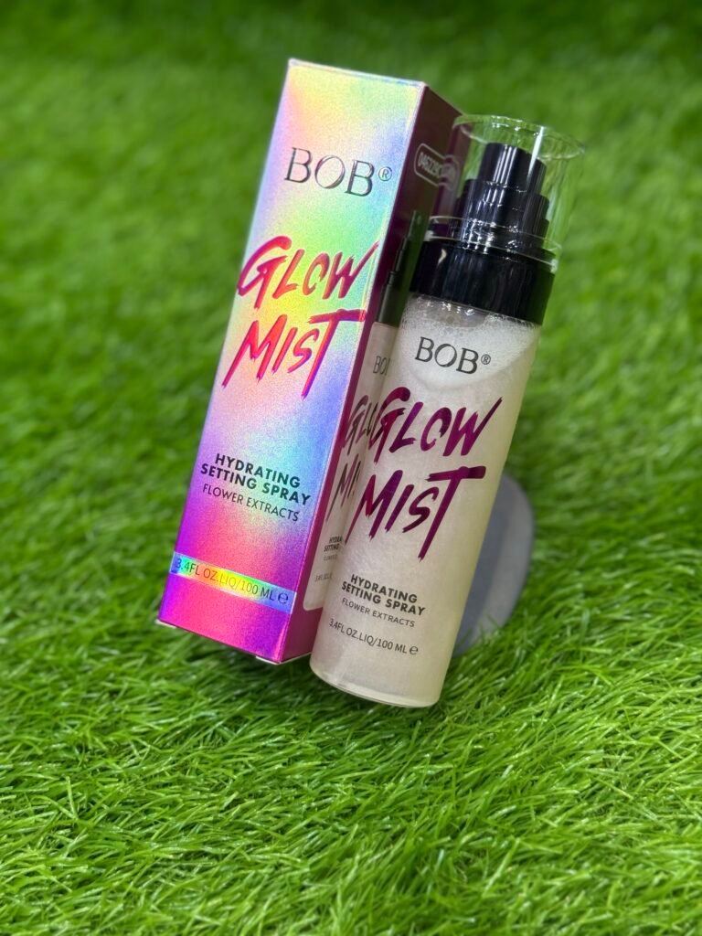 Bob glow mist makeup fixer + shiner pink color