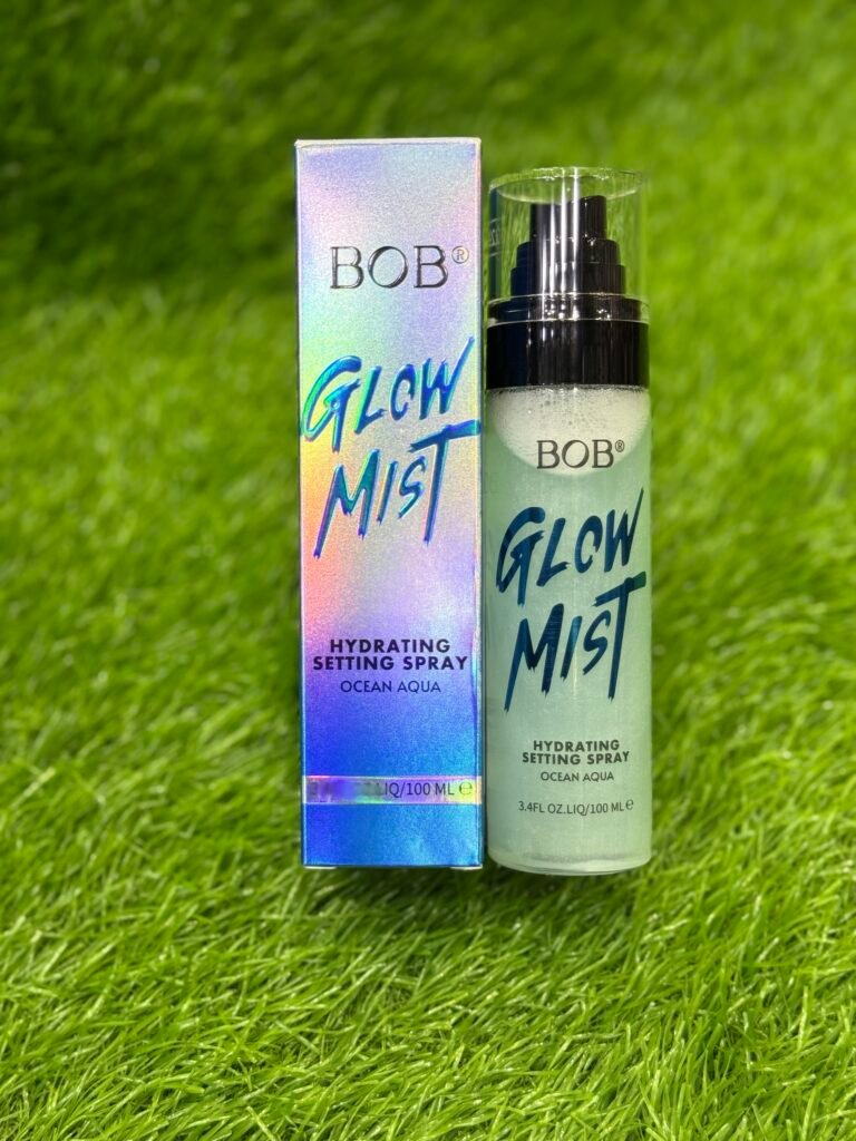 Bob glow mist makeup fixer + shiner blue color