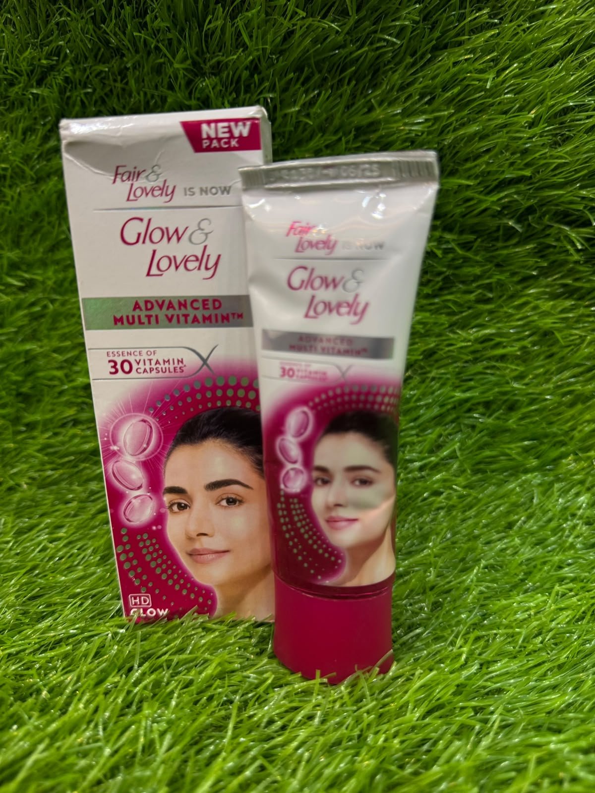(Glow & Lovely) Advanced Multi Vitamin™ Face Cream New Pack" box with "HD GLOW" claim - Image 3
