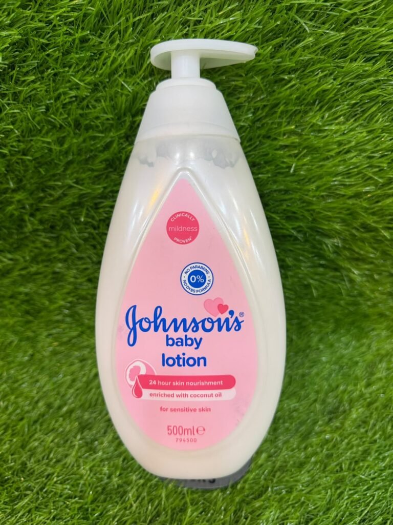 (Johnson's) Baby Lotion Pump bottle with a capacity of 500 mL.