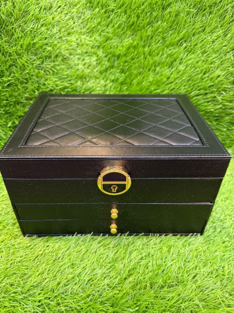 Multi-Layer JEWELLERY Storage Box / Organizer / Velvet interior lining Black